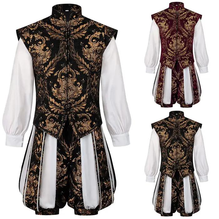 17ème Tudor Prince gilet Costume victorien Colonial Pirate chemise short Renaissance Noble tenue Halloween uniforme ensemble