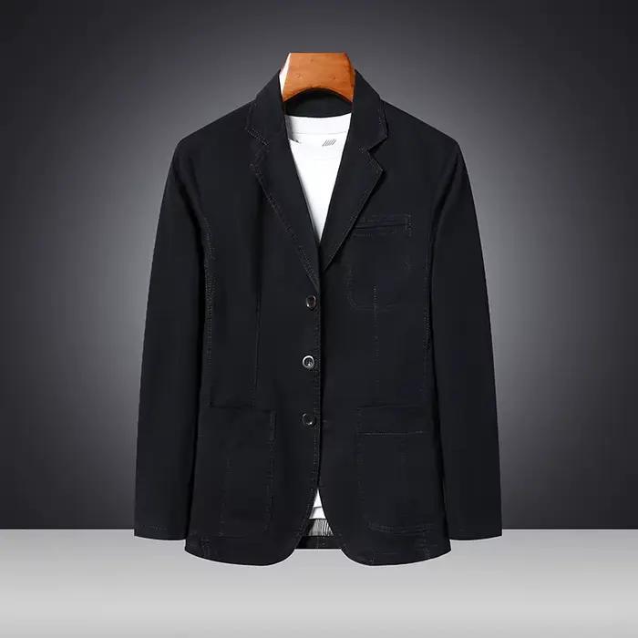 Nouvelle Veste Style 2026 Printemps-Automne – Costume Décontracté pour Homme en Pur Coton Coupe Ample