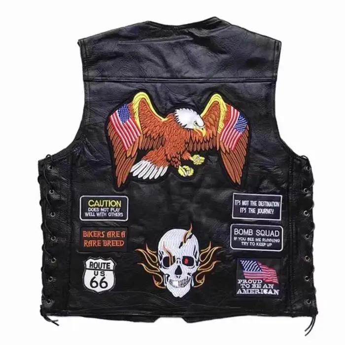Gilet de motard en cuir pour hommes