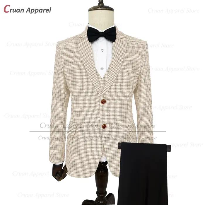 Ensemble blazer à carreaux pour hommes