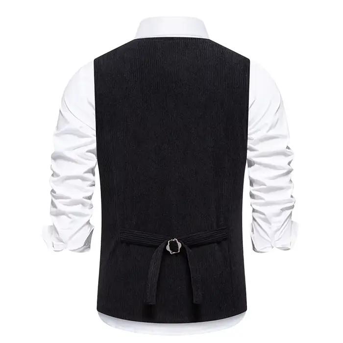 Gilet vintage en velours côtelé pour hommes