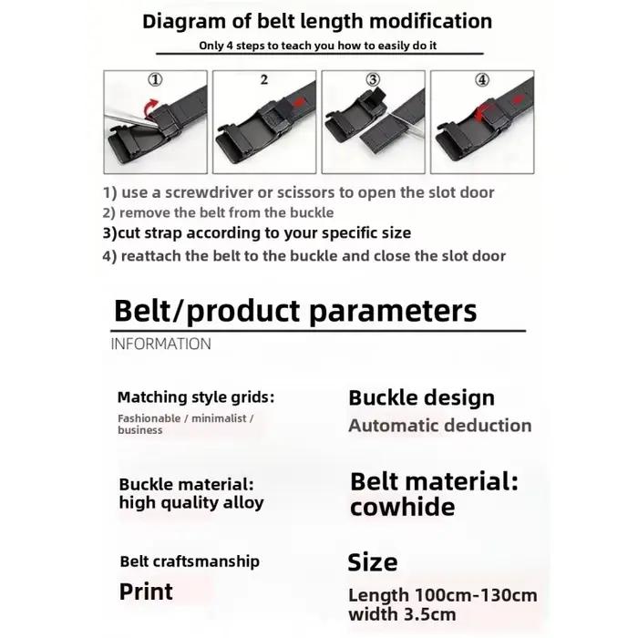 Ceinture en métal à boucle automatique avec lettres anglaises pour hommes occasions formelles et décontractées
