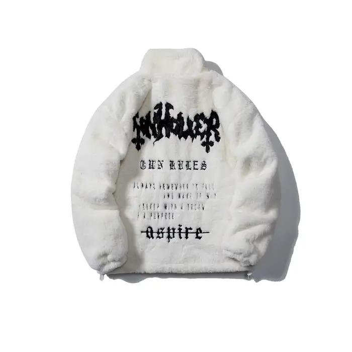 Manteau chaud brodé lettre Smile pour homme