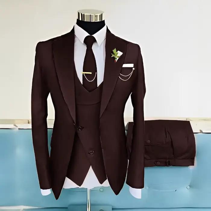Costume Bleu Royal Formel en Laine pour Hommes Occasions Spéciales Tailles XS à 5XL Couleurs Blanc Bleu Ciel Bleu Royal Beige Bleu Blanc Marine Bourgogne Brun Champagne Gris Foncé Jaune Kaki Lavande ```