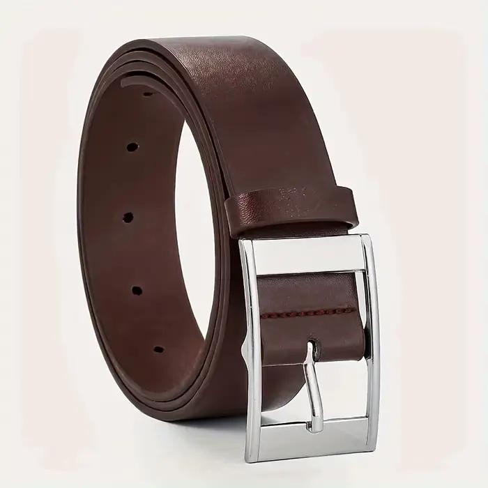 Ceinture en cuir PU de luxe pour hommes style décontracté boucle ardillon largeur 3cm adapté pour jeans et tenues formelles