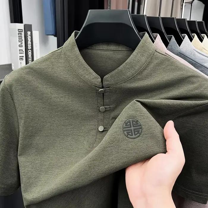 Polo pour homme à col mandarin
