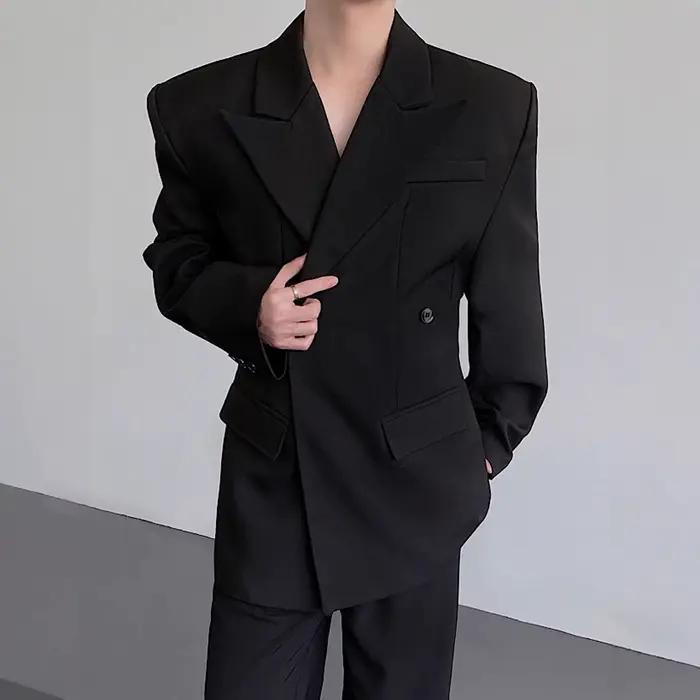 Veste de costume décontractée noire pour homme