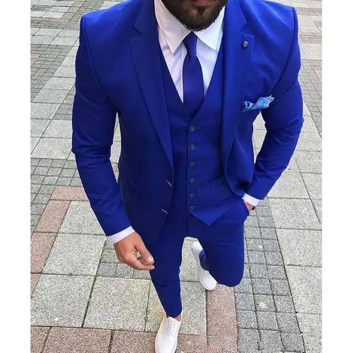 Costume de mariage bleu roi pour homme