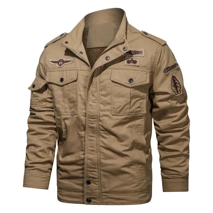 Bomber Jacket Aviateur en Coton pour Hommes Style Militaire Élégant pour Occasions Décontractées et Spéciales