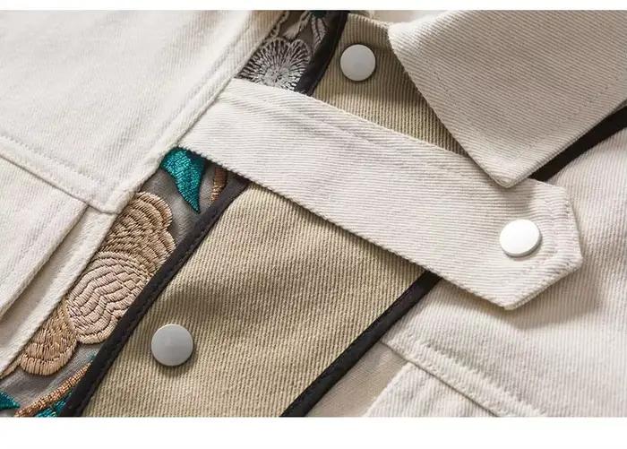Veste en coton brodée pour hommes et femmes