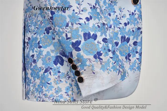 G & N 2026 sur mesure hommes costumes pour fête bleu clair motif série 3 pièces Costume Homme mode