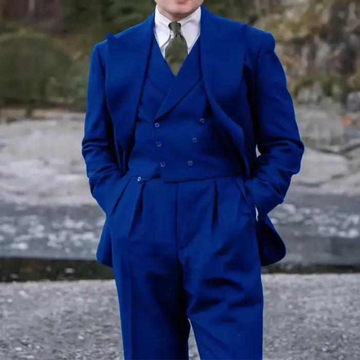 Costume 3 pièces en lin pour homme