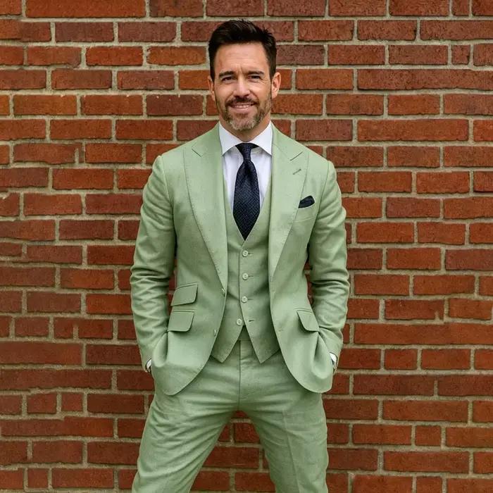 Costume homme en lin 3 pièces sur mesure