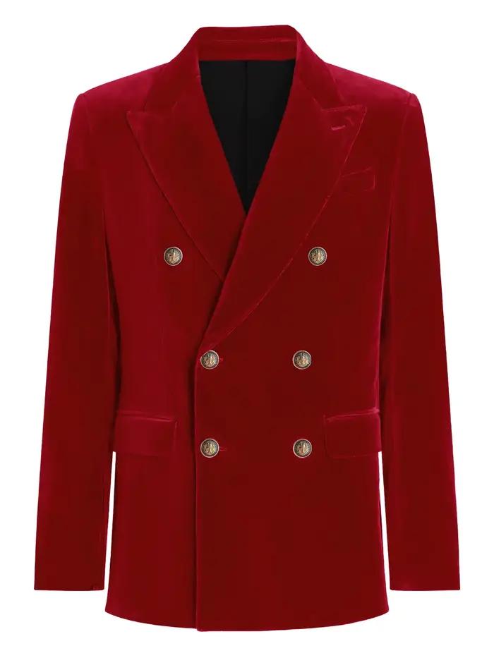 Blazer en velours bordeaux pour hommes