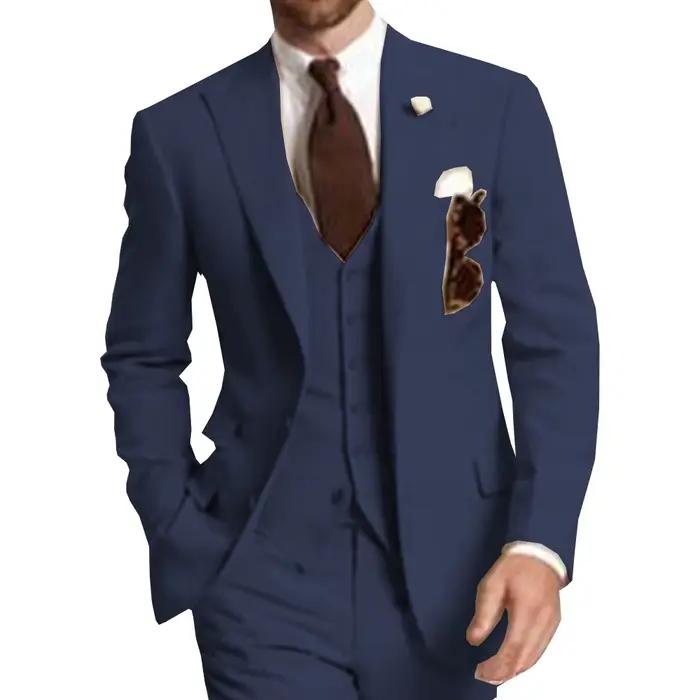 Costume de Mariage et de Cérémonie 3 Pièces Champagne pour Hommes