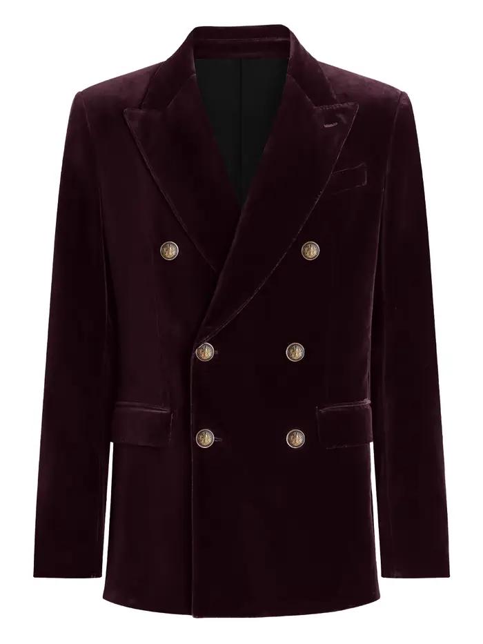 Blazer en velours bordeaux pour hommes
