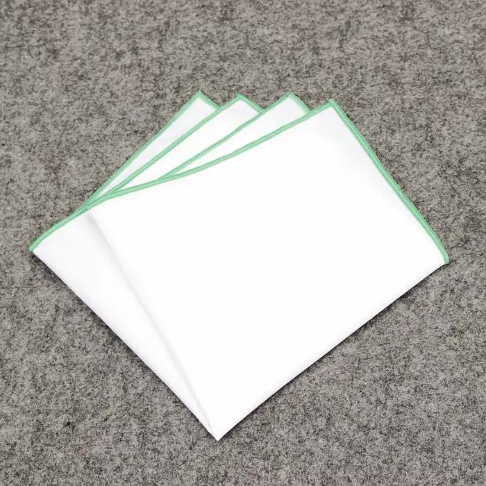 Mouchoir de poche en coton blanc pour hommes