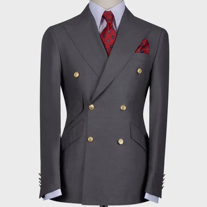 Costume 2 pièces gris foncé pour hommes