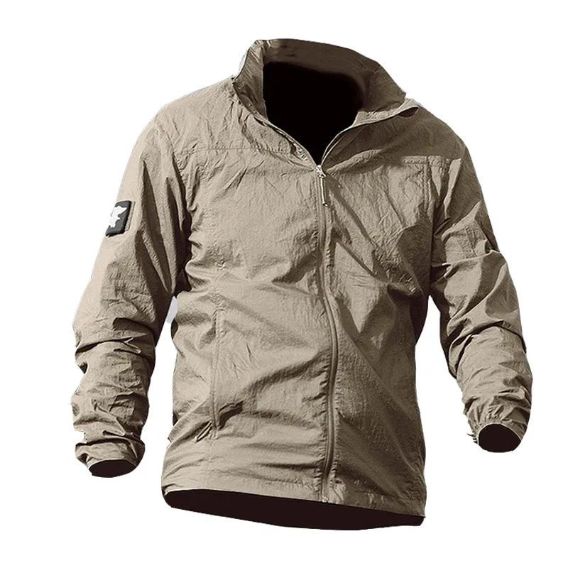 Veste d'Été Légère à Capuche pour Homme, Imperméable, DulRespirant, vaccage Rapide, Vêtements de Ran