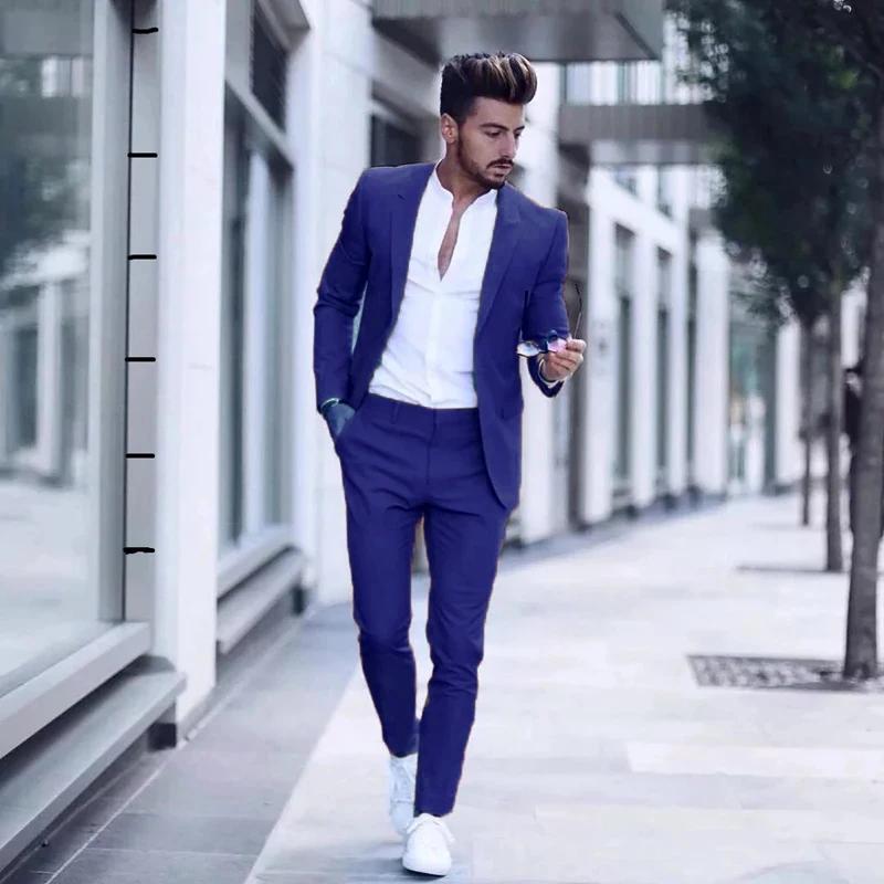 Costume luxueux pour hommes d'affaires, décontracté, à la mode, pour fête de mariage, Tuxedos, coupe