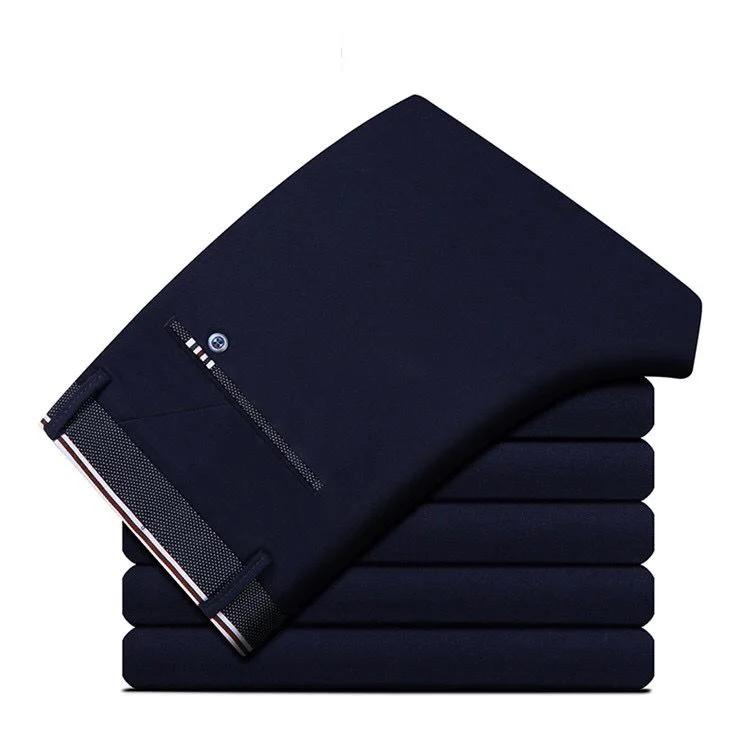 Pantalon d'Affaires pour Homme, Long, Fin, Formel, Couleur Unie, Droit, Baggy, Bureau, Été, FJDstres