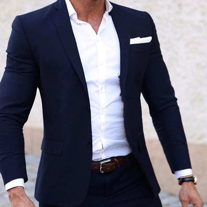 Costumes d'été sur mesure pour hommes, tenue de mariage sur mesure, léger, respirant, bleu trempé, b
