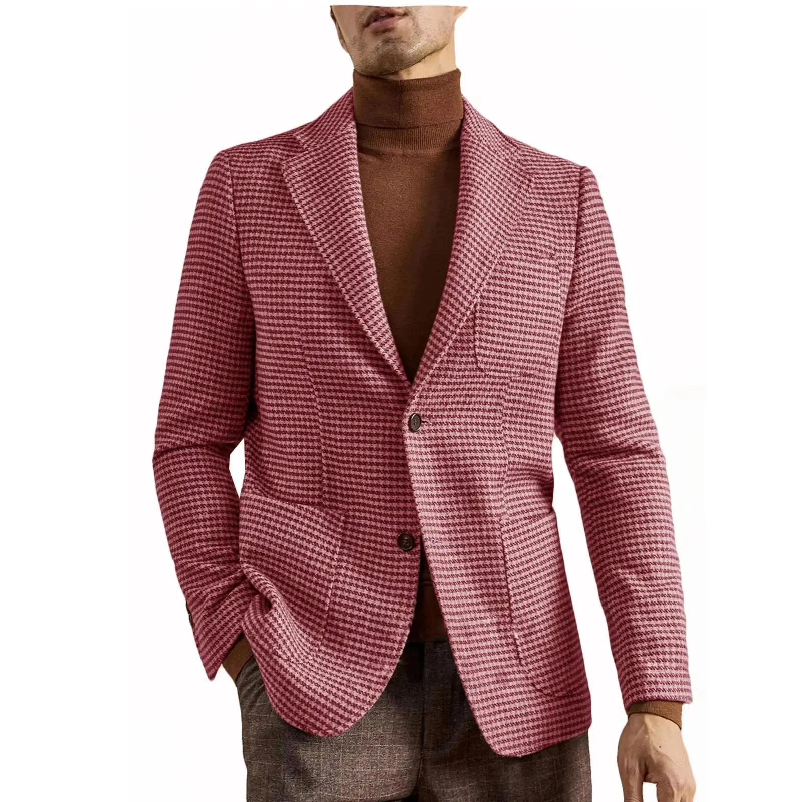Veste de costume rétro pour hommes, Style anglais décontracté, grande taille, costume en laine pour 