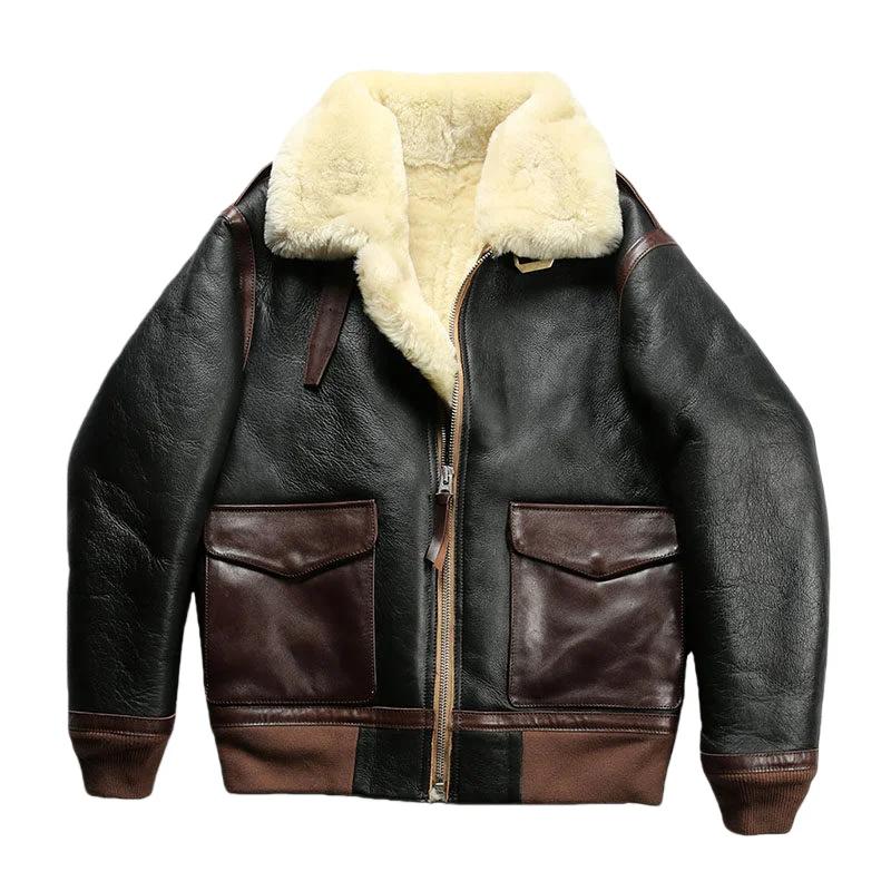 Veste d'hiver noire en peau de mouton pour homme, Style décontracté, grande taille 3XL, véritable pe