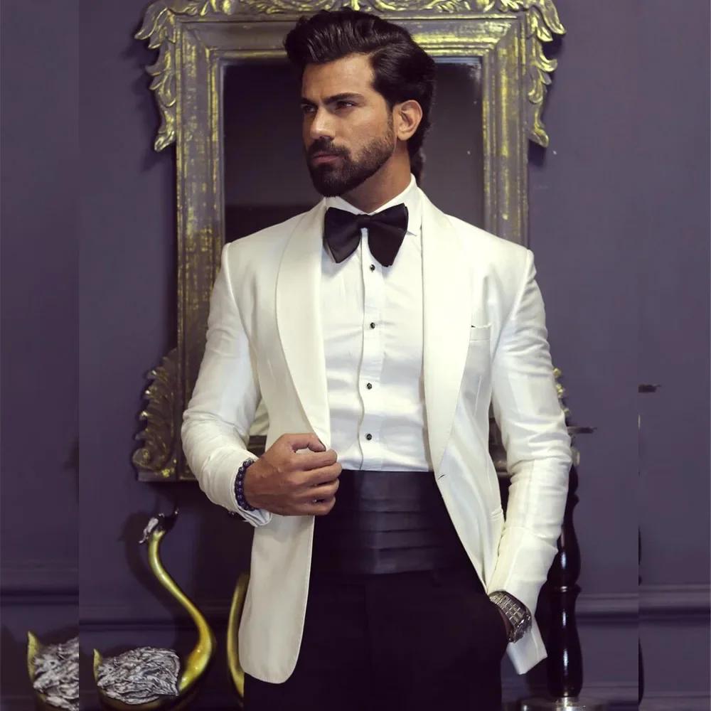 Veste classique de style anglais pour marié, revers châle de mariage élégant, simple boutonnage, un 