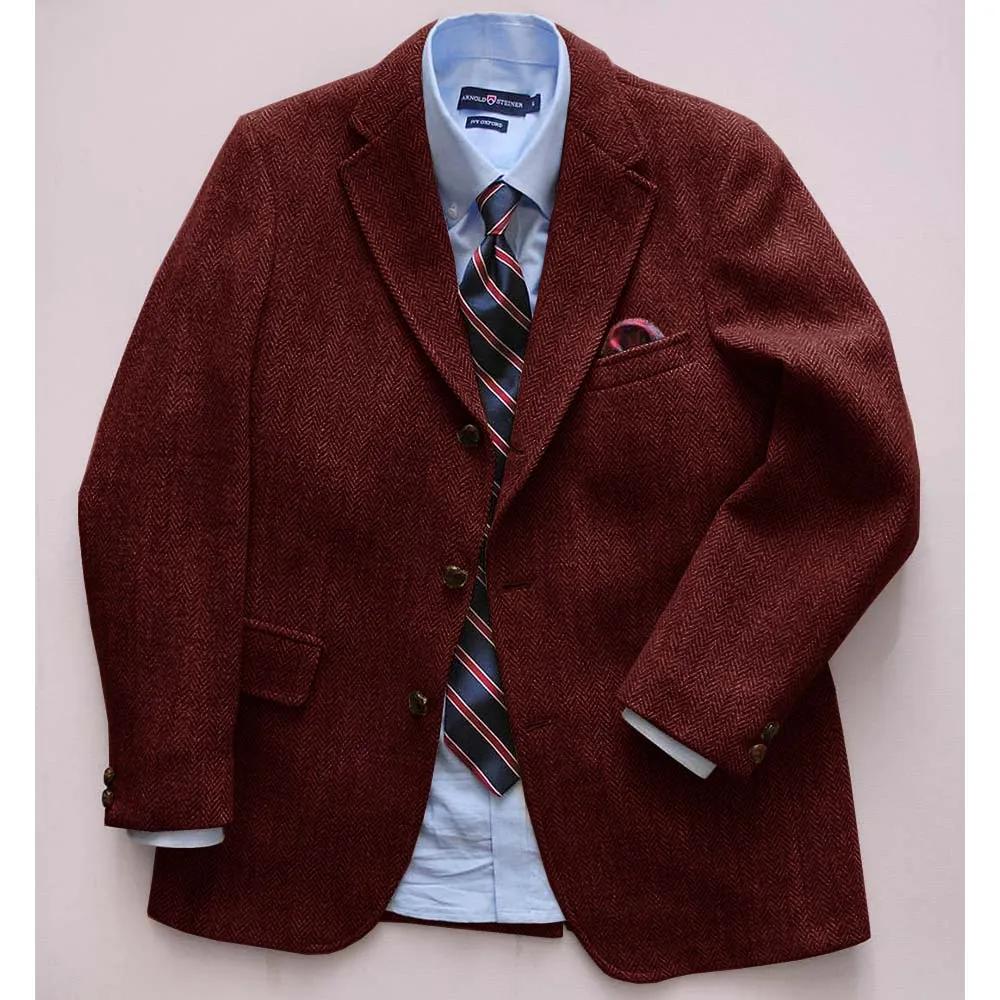 Blazer décontracté à chevrons pour hommes, coupe cintrée, simple boutonnage, veste élégante et confo
