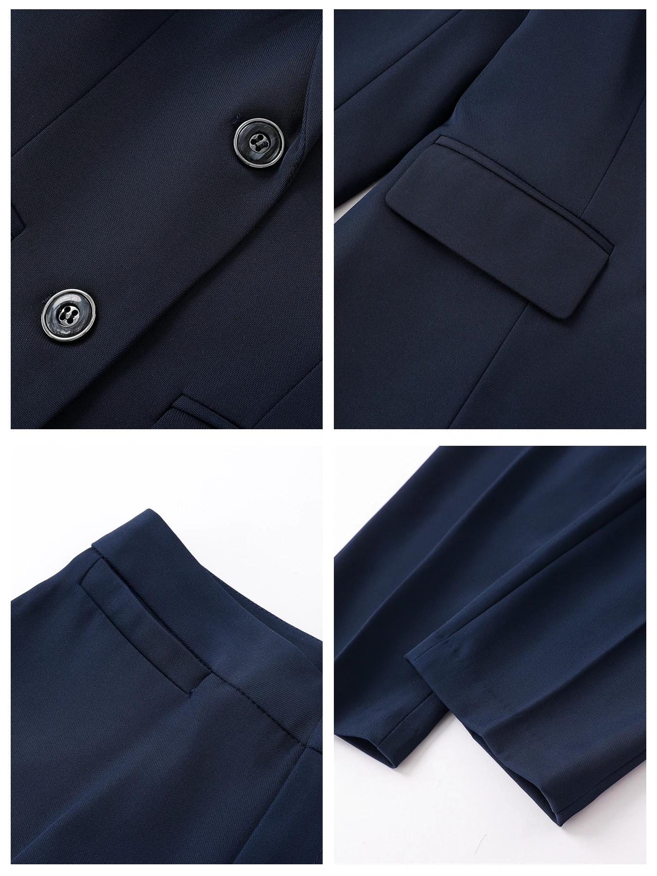 Ensemble de costume à revers cranté à simple boutonnage : blazer ajusté et pantalon formel, style de