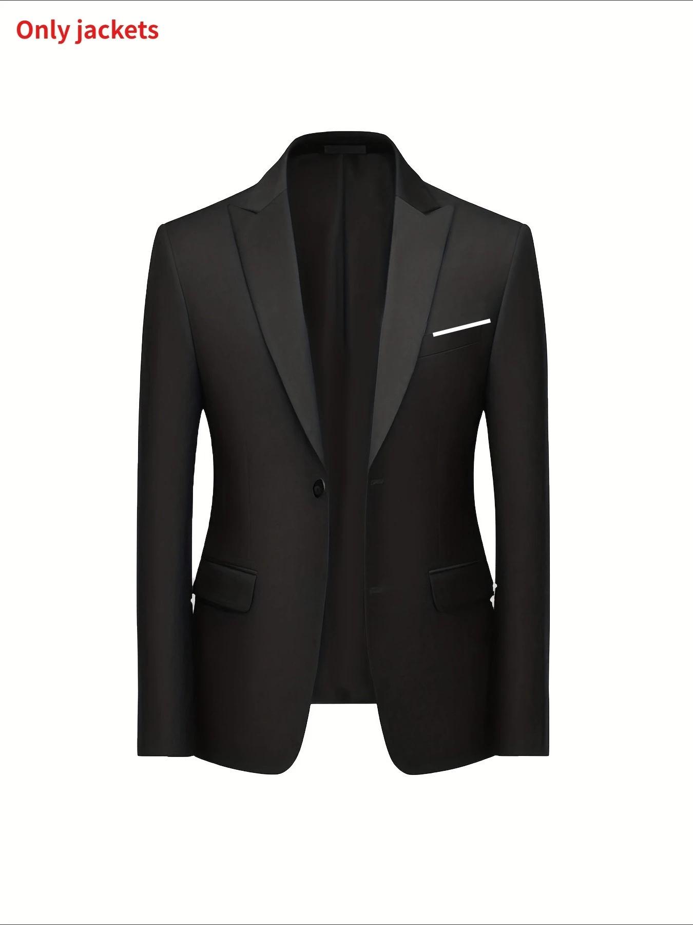 Ensemble de costume classique 3 pièces pour homme - Blazer ajusté à revers crantés avec gilet et pan