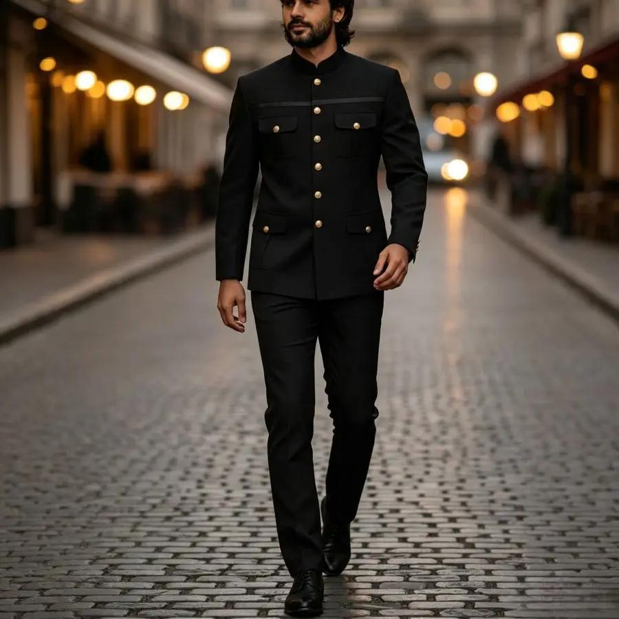 Costumes Safari pour Hommes 2 Pièces – Tenues de Cérémonie et de Mariage pour Invités – Blazer et Pa