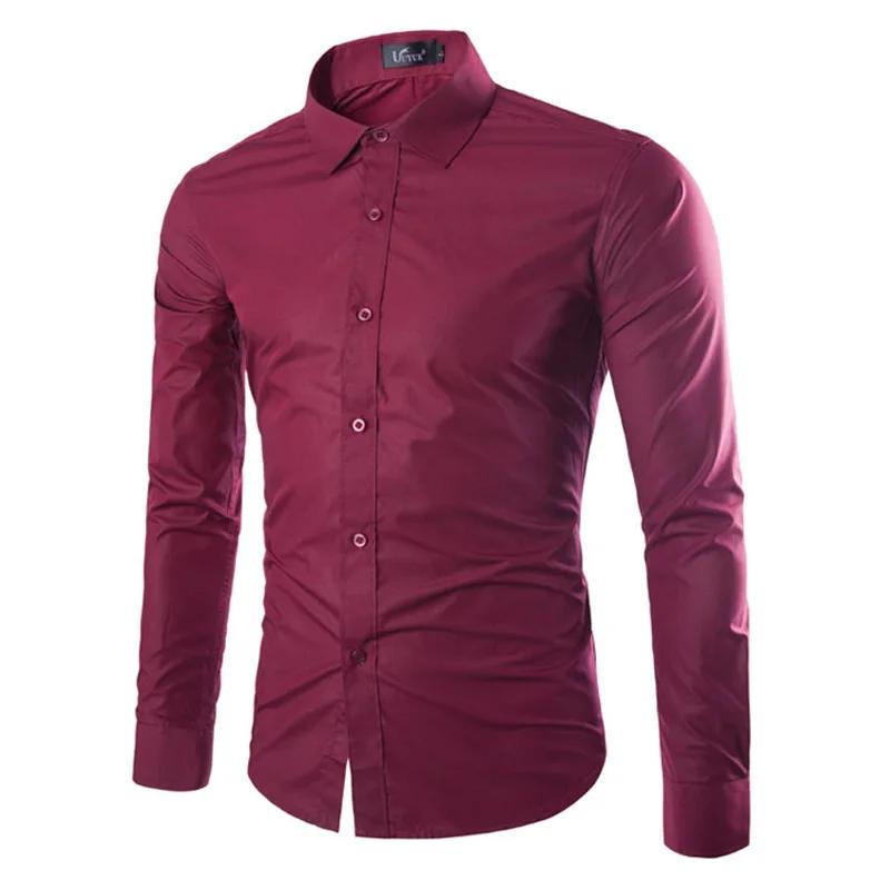 14 couleurs couleur unie hommes à la mode couleur bonbon chemise hommes décontracté à manches longue