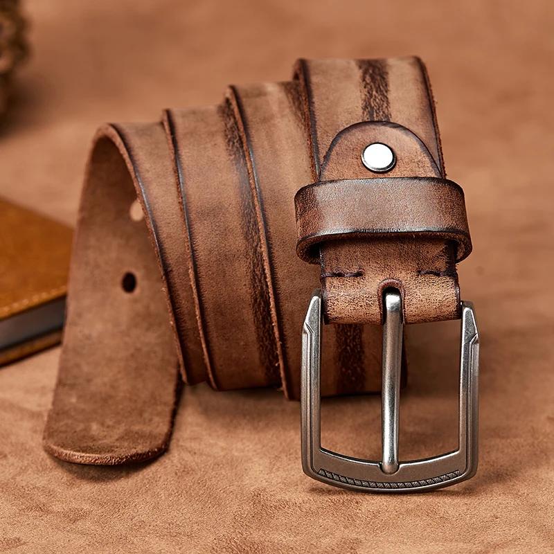 MEDYLA hommes ceinture alliage boucle ardillon avancé ceintures en cuir jean décontracté Original pe