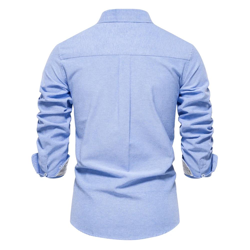 AIOPESON 2023 nouveau automne coton hommes Oxford chemise à manches longues boutonné affaires social