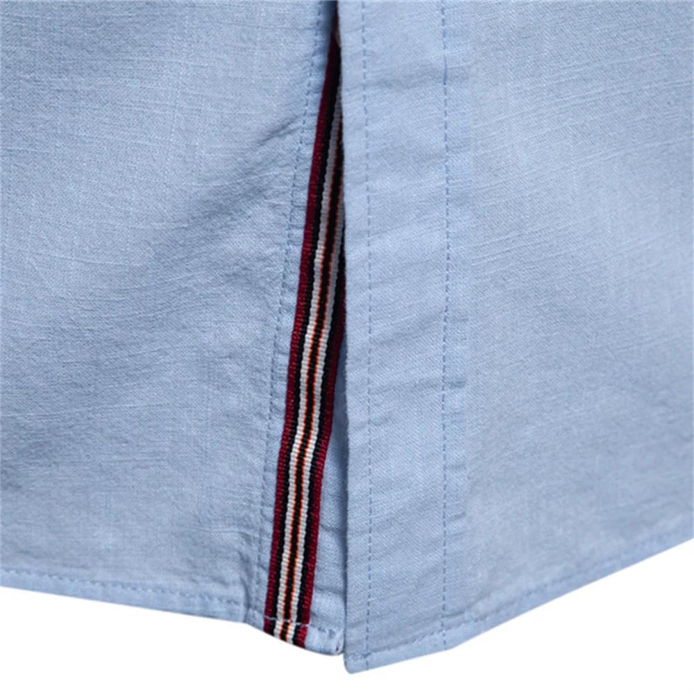 AIOPESON 100% coton chemise sociale hommes couleur unie à manches longues haute qualité marque chemi