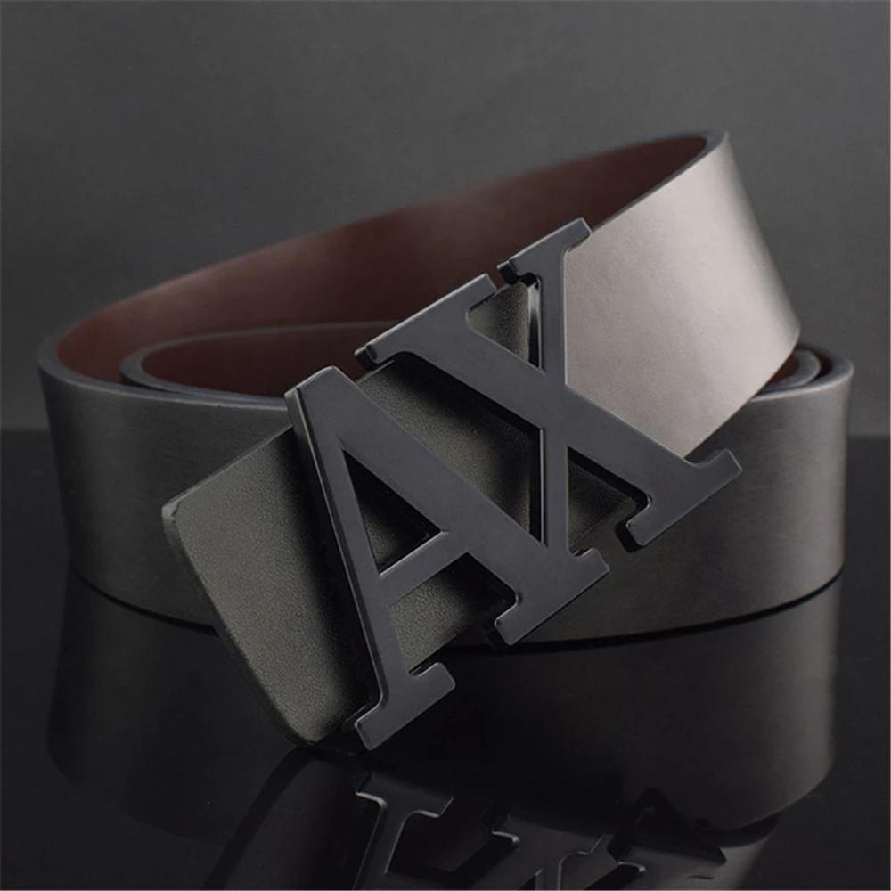 Ceinture homme à la mode Simple lettre boucle réversible mâle ceinture pour hommes 3.8 cm luxe bonne