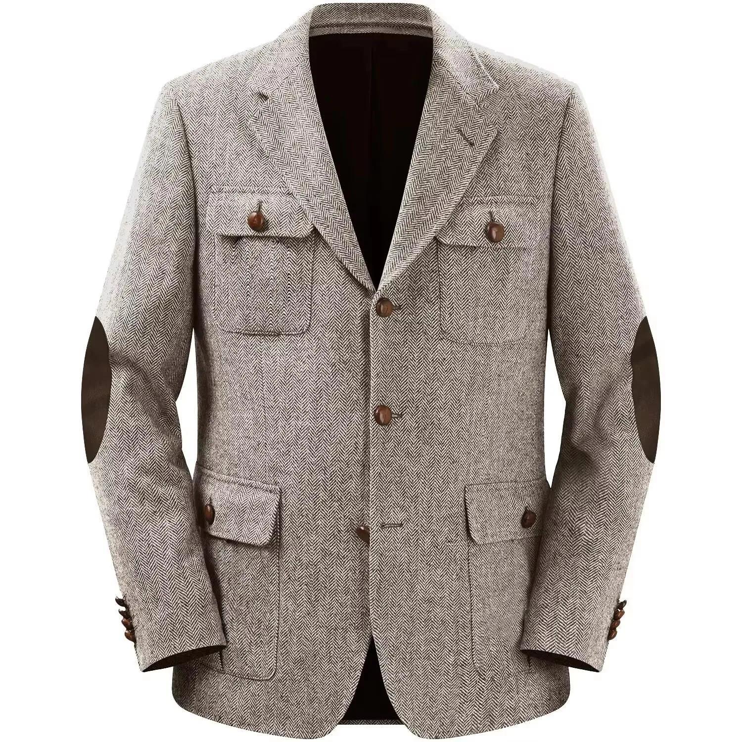 Costume à chevrons pour hommes, ensemble 2 pièces, mode revers, Double boutonnage, Tuxedos, Blazer d