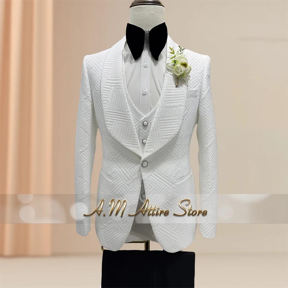 Costume 3 pièces rayé pour hommes, Blazer, gilet, pantalon noir, ensemble pour mariage, marié, Banqu