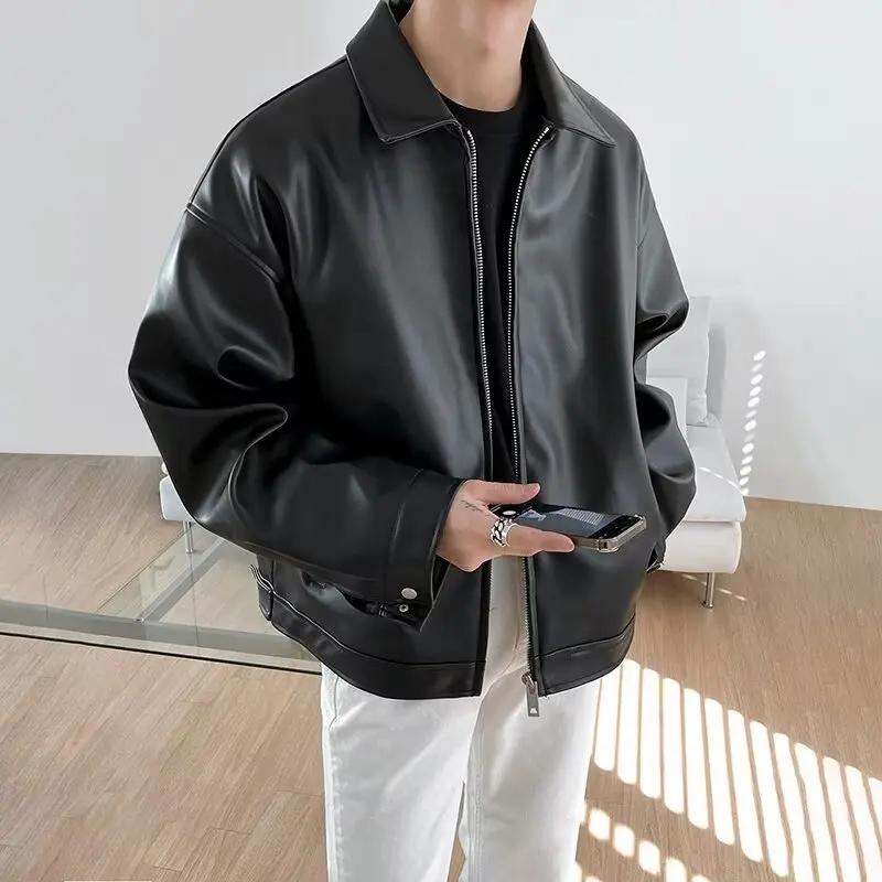 Veste en cuir pour hommes veste de motard pour hommes moto veste imperméable à la mode imperméable p
