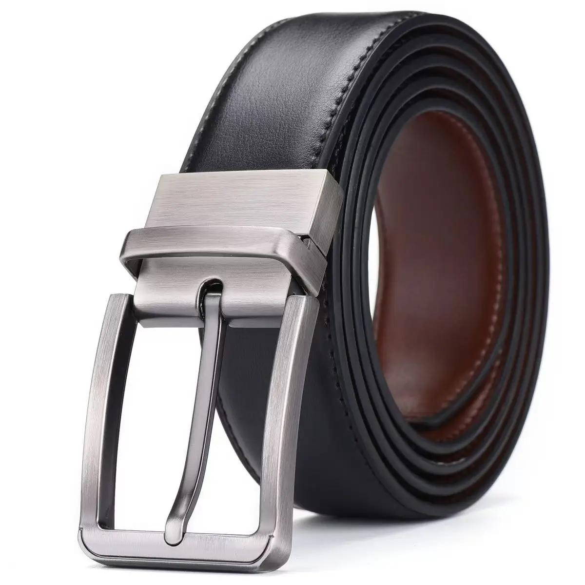 Ceinture en cuir de luxe et tendance pour hommes, ceinture en cuir pour hommes d'affaires avec boucl