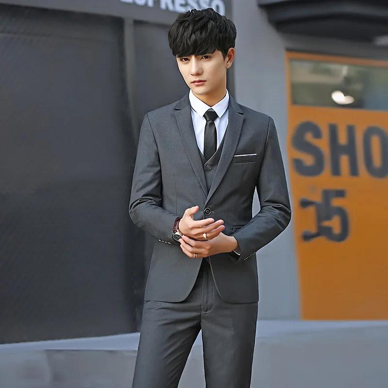 Costume de mariage slim fit trois pièces pour homme, ensemble décontracté et formel à carreaux, styl