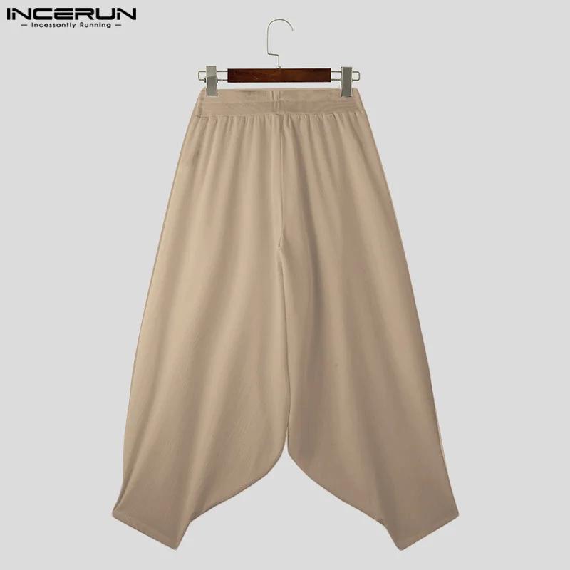 2024 hommes pantalons à jambes larges couleur unie taille élastique pantalon décontracté ample homme