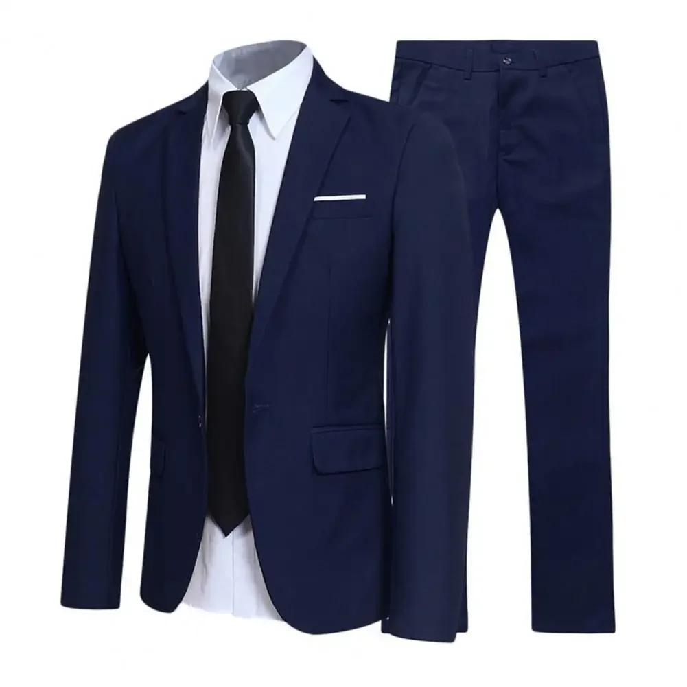 Costume homme ajusté à fente, ensemble trois pièces, pour affaires, vêtements de cérémonie, costumes