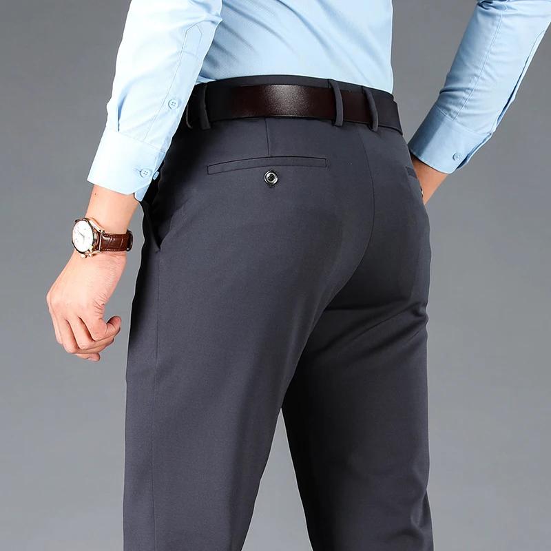 Pantalon de costume classique pour hommes, coupe cintrée, décontracté, noir, marine, bureau, séchage