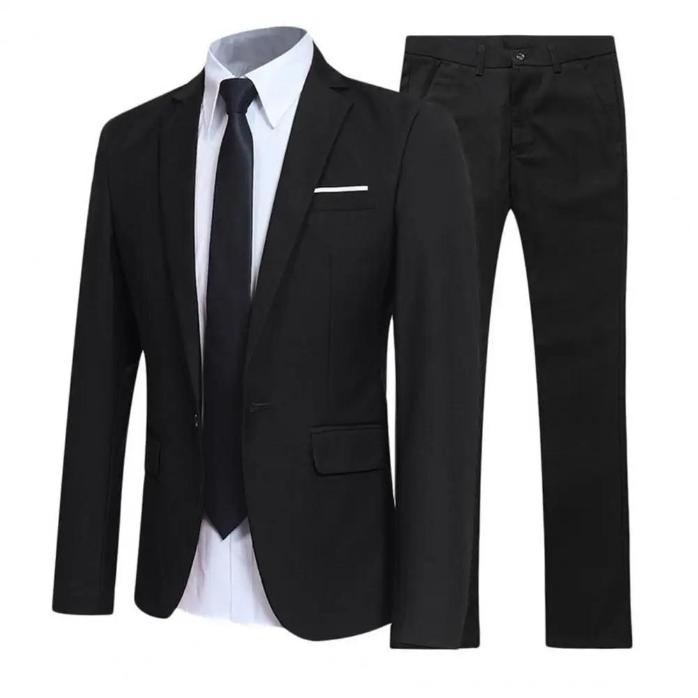 2026 hommes costume ensemble col rabattu formel costume d'affaires homme Blazer veste pantalon ensem