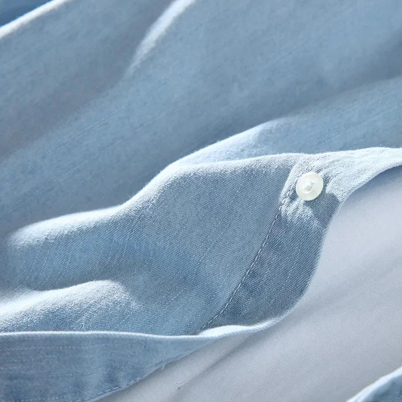 Hommes décontracté Denim chemise mode nouveau Simple décontracté coton mince Jean à manches longues 