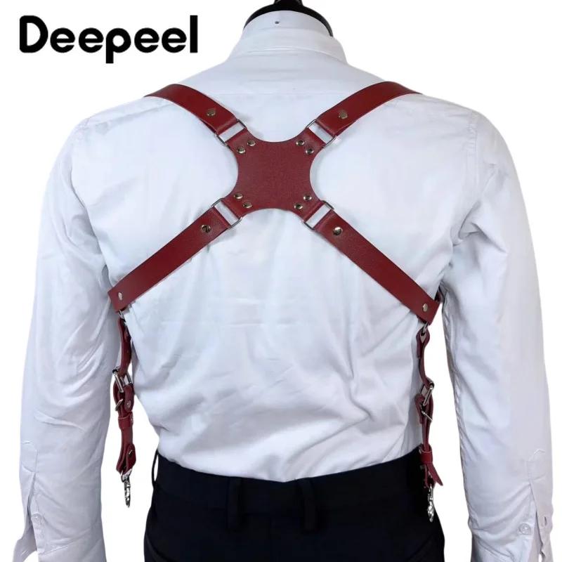 Deepeel – bretelles en cuir pour hommes, 2.5cm de large, 2 crochets à Clip, sangle réglable, harnais