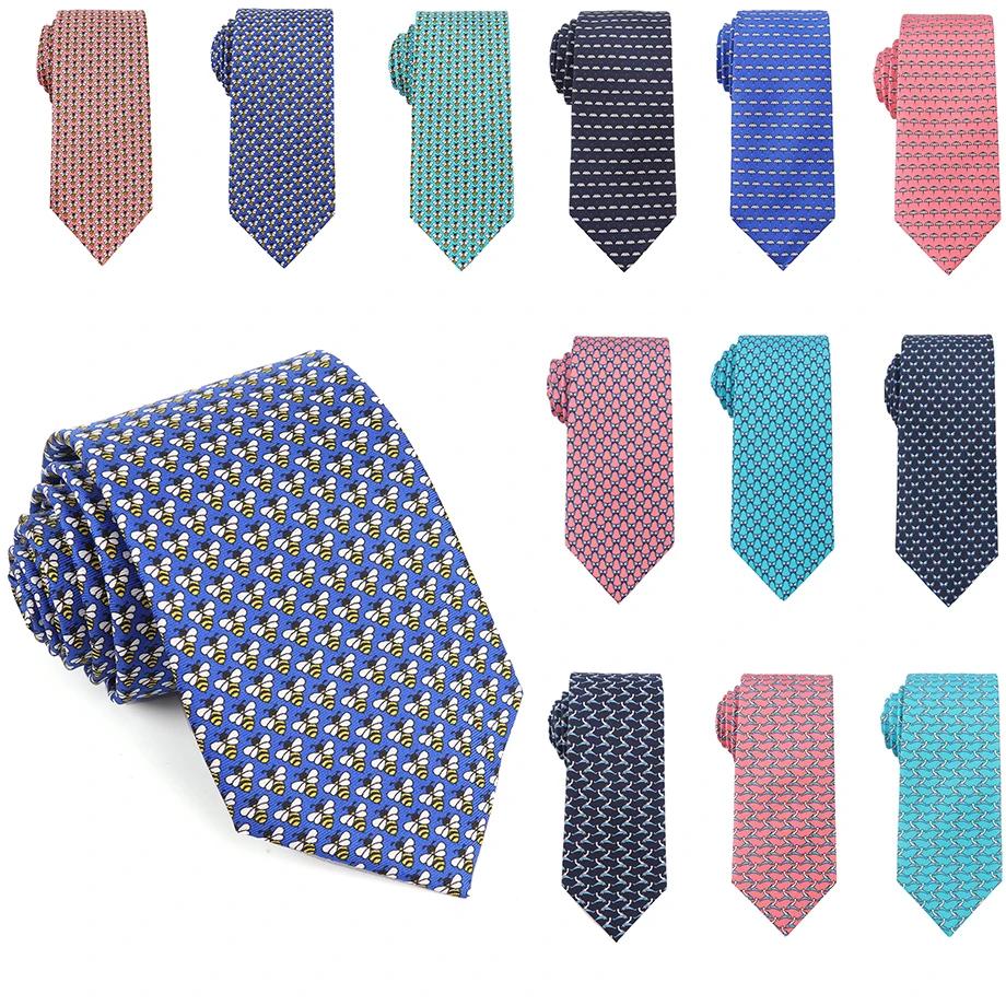 Tailleur Smith 7.5 cm cravates faites à la main motif d'impression animale cravate Satin soie cou cr